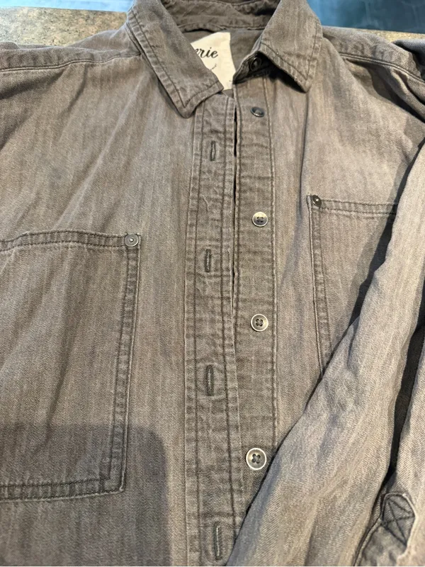 Aerie Woman’s Button-Up Shirt Size XS Graphite Gray - Image 2
