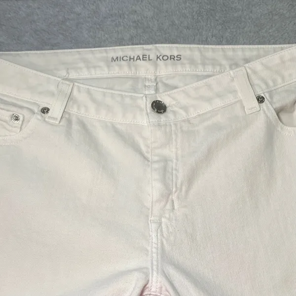 Michael Kors Skinny Jeans Women Size 10 White Stretch Denim Mid Rise Casual‎ EUC - Image 3