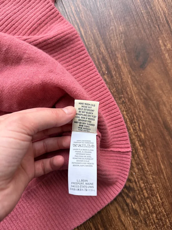 L.L.Bean Women’s Pink Cashmere Turtleneck Sweater Soft Knit Pullover- Size Me - Image 7