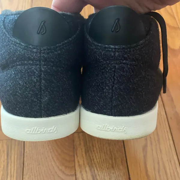 Women's Allbirds WPM Wool Piper Mids Black White 7-Eye Sneakers Size‎ 9 - Image 4