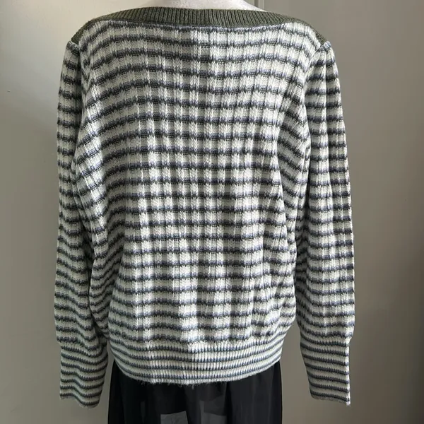 New Nine West Women’s Cozy Boatneck Striped Stitch Knit Long Sleeve Sweater - Image 6