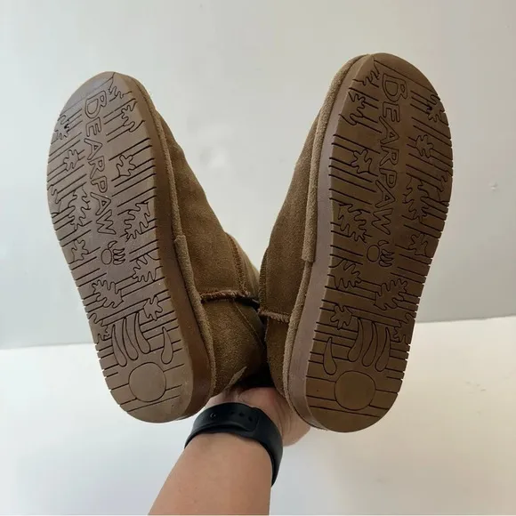 Bearpaw Emma Boots Womens Size 5 Suede Sheepskin Lined‎ Wool Blend Tan Brown - Image 7