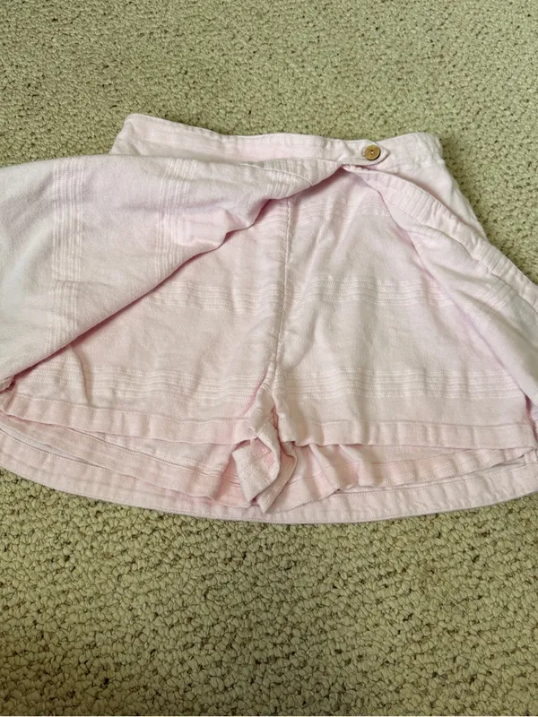 Free People Ain’t Nothing Like It Skort Blush Pink Linen Blend‎ Size Small - Image 6