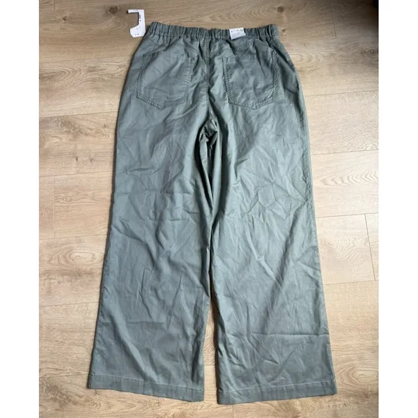 NWT Womens Wonderly green wide leg high rise pleated pants lyocell stretch sz 14 - Image 2