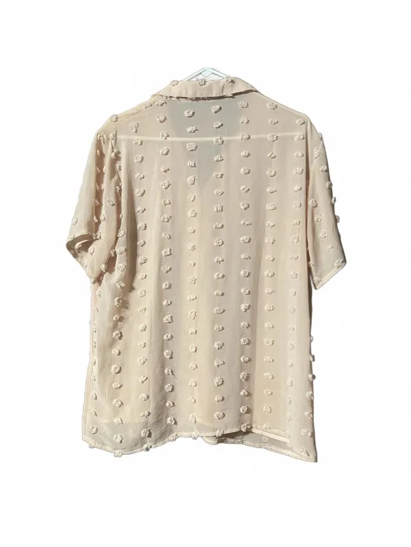 Light Beige Sheer Button - Image 3