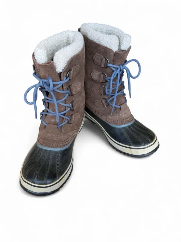 Sorel Women's Sz 11 Suede 10" Winter Boots Rubber & Leather NL1966-202 Lace Up - Image 8