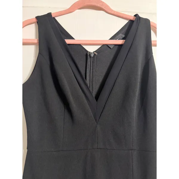 Lulus Black V-Neck Mesh Trim Sleeveless Maxi Dress with Slit‎ Womens Size M - Image 2