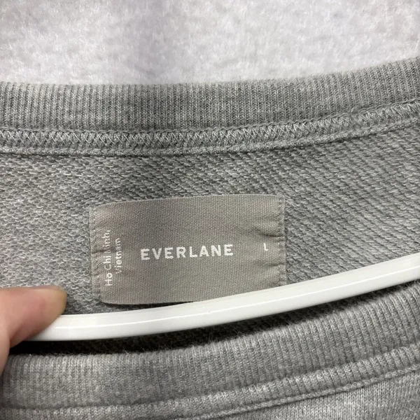 Everlane Sweatshirt Womens Large Gray Cotton Crewneck Pullover Raglan Sleeve - Image 2