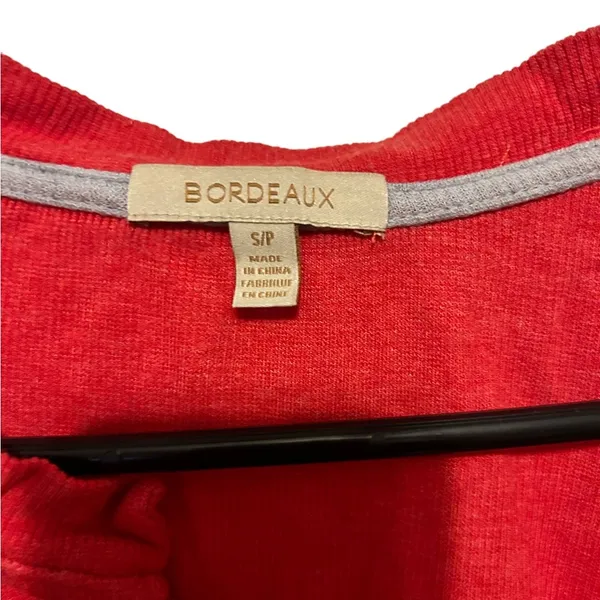 Bordeaux red long sleeve ribbed shirt size small - Image 3