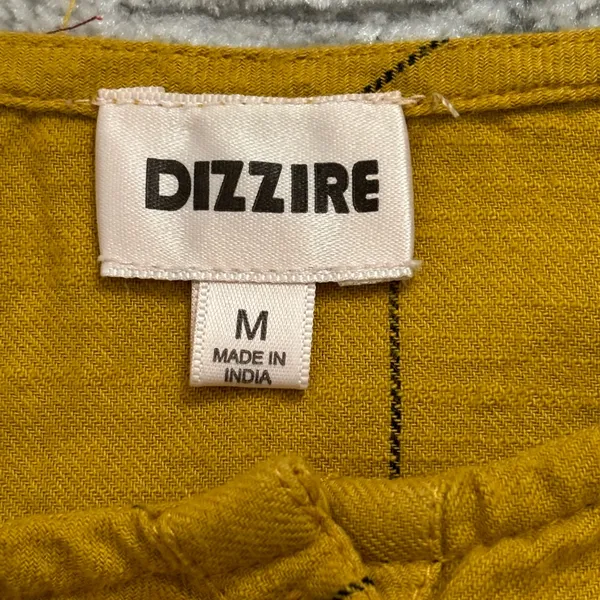 Dizzier Yellow with Black Stripes Thin Adjustable Straps Crop Top Size M Size M - Image 12