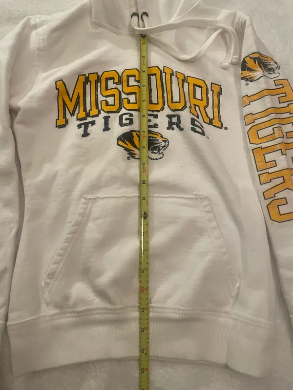 Univ of Missouri Mizzou White Hoodie Sweatshirt Sz Sm - Image 5