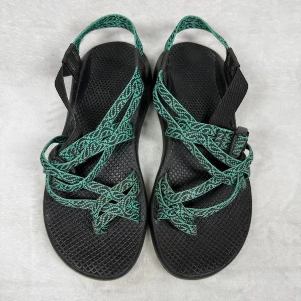 Chaco Z Cloud 2 Womens 9 Sandals Black Green Strappy Toe Loop Hiking J106636 - Image 3