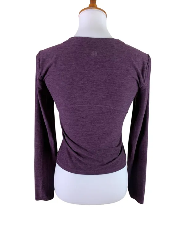 FLX Purple Long Sleeve Athletic Top M Stretch Travel Leisure Workout Activewear - Image 3