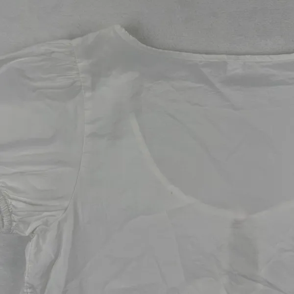 BP Womens White Cotton Tie Front Puff Sleeve‎ Peplum Top Size M BP507032MI - Image 10
