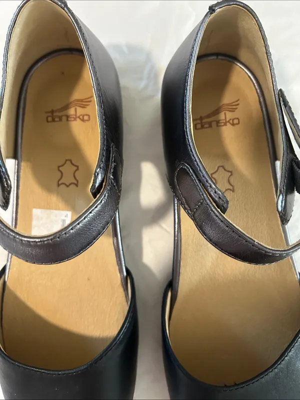Dansko Liv Mary Jane Flat, Black/Pewter, Size EY39/US8.5-9, NWOT - Image 9