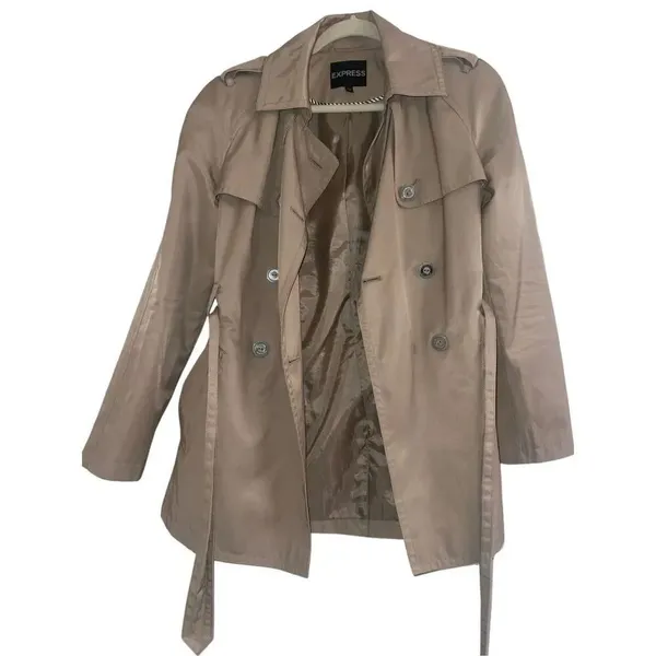 ✨Express Tan Khaki Trench Sz Small Coat✨ - Image 3