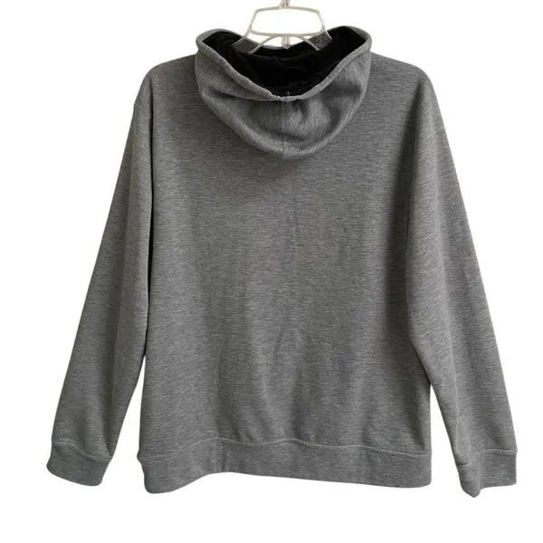 Nobull Performance Hoodie Women’s L Charcoal‎ Grey Drawstring Fleece Lined - Image 2