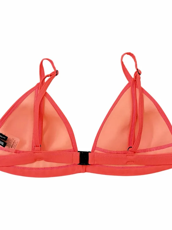 Triangl Bikini Top Neon Coral Neoprene Crochet Whipstitch Triangle Size Small - Image 2