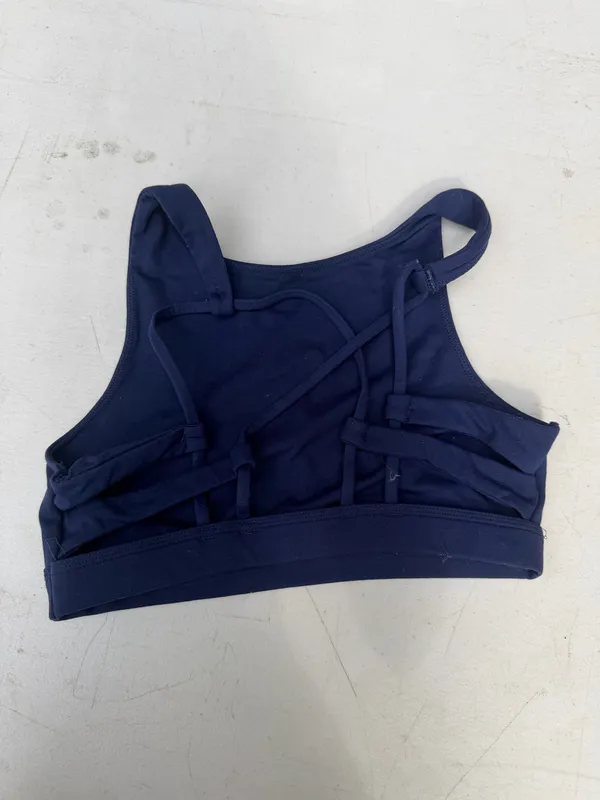 Navy Aerie High Neck Sports Bra Crossback - Image 2