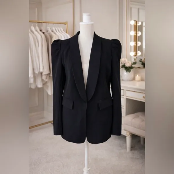 kirundo padded ruffled shoulder blazer Black Size XXL - Image 3