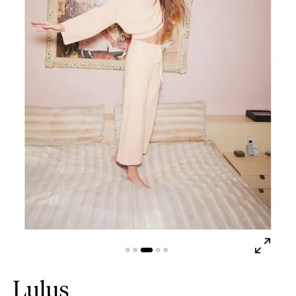 Lulus Cream Sweater Drawstring Pants | Size Medium-Like New - Image 2