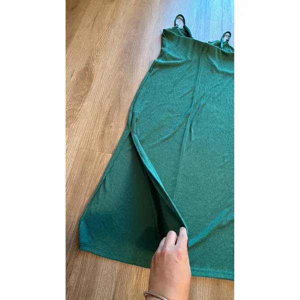 A New Day Teal Green Textured Knit Midi Dress XXL Sweetheart Neck Sleeveless NWT - Image 9