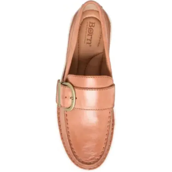Born Contessa Tan Leather Chunky Platform Loafers Women’s 6 Lug Sole Slip On - Image 2