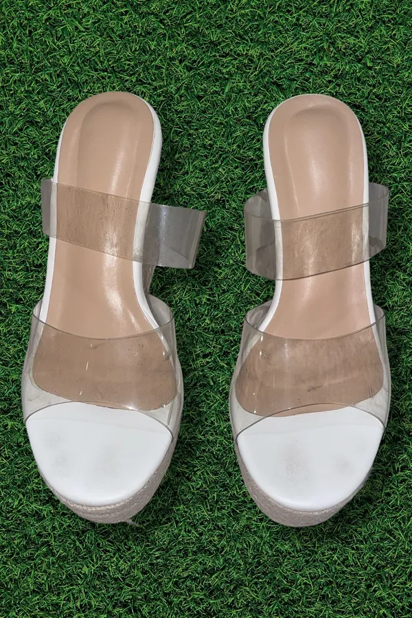 Wedge Platform Sandals White Size 9 - Image 3