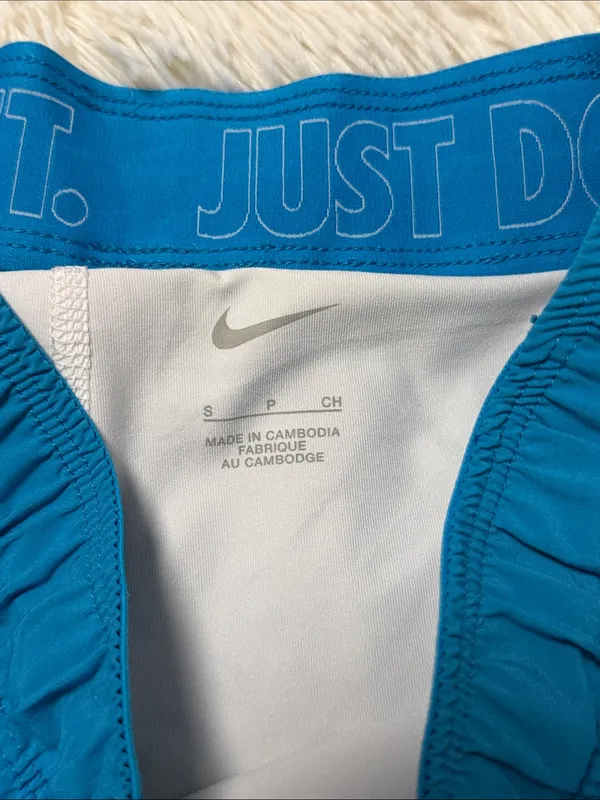 Nike Women's Teal Athletic Running Shorts with White Inner Brief - Image 2