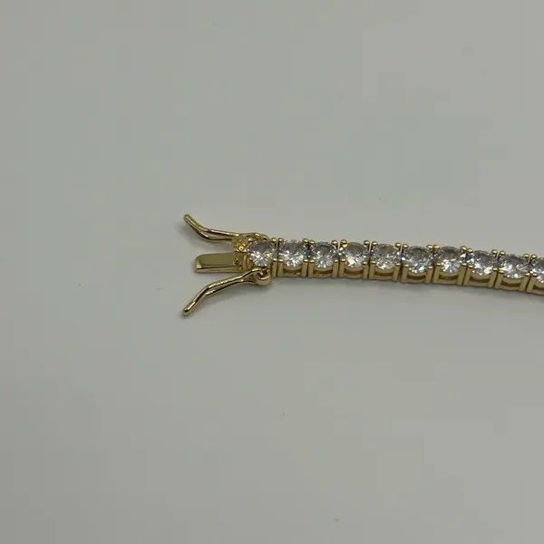 Jewelry by Lyra Moissanite Tennis Bracelet Gold 4mm 7 Inch Brand New VVS1 Crazy Shine No Pass - Image 5