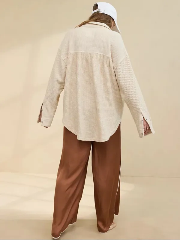 Aerie Cake Batter Anytime Fave Waffle Shirt Oversized Shacket‎ Size XS - Image 2