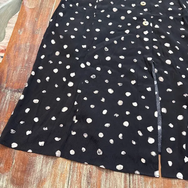 Wilfred Black and Off White Polka Dot Maxi Skirt Size 8 - Image 3