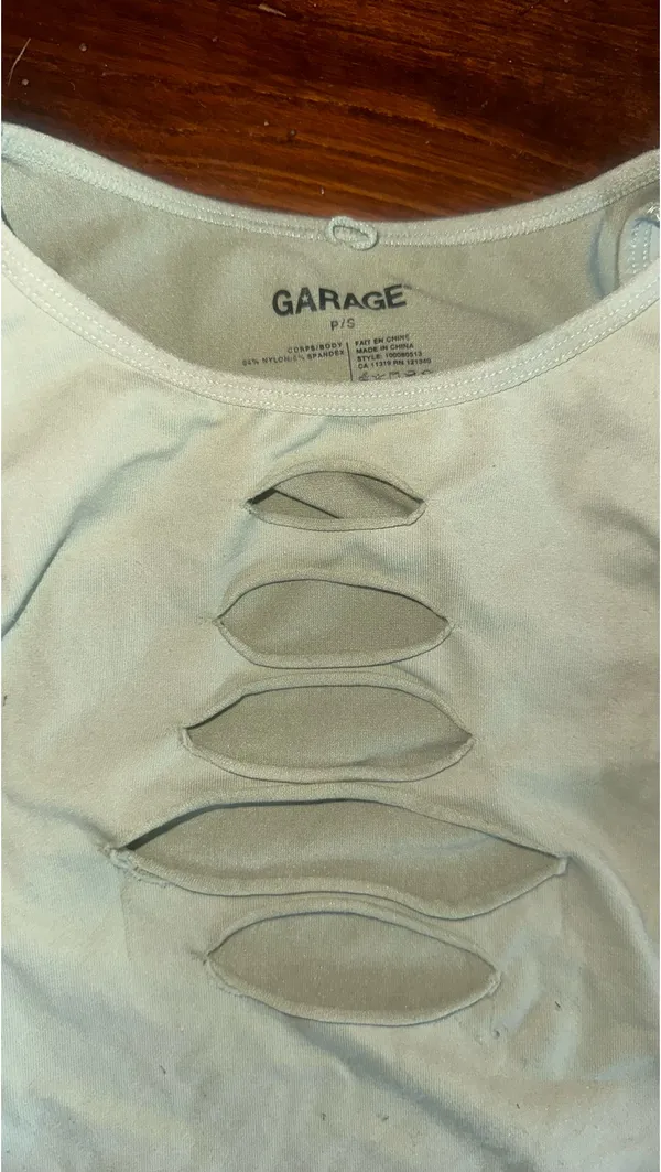 Mint Green Garage Cropped Halter Top - Image 2