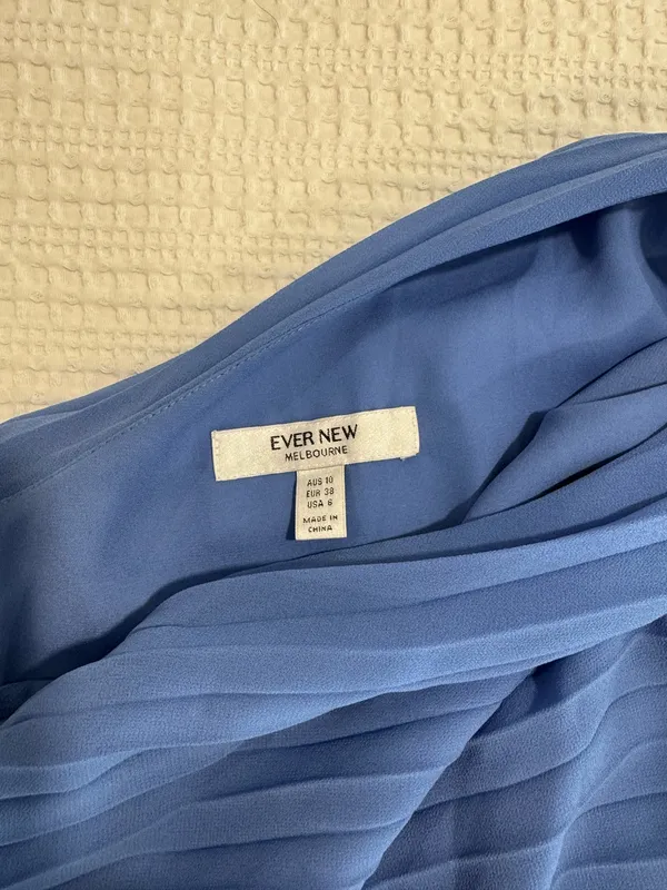 Ever New Midi Pleated Dress Blue Size 6 - Image 3