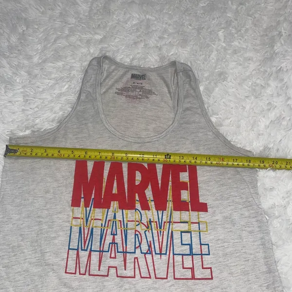 Marvel heathers gray racerback tank top shirt woman’s medium - Image 4