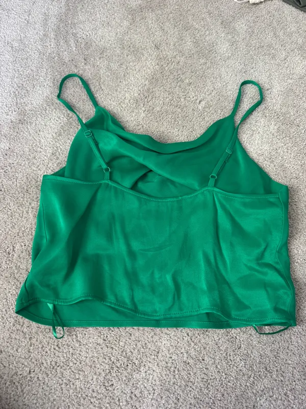 Zara Cowl Neck Satin Top | Size XS - Image 2