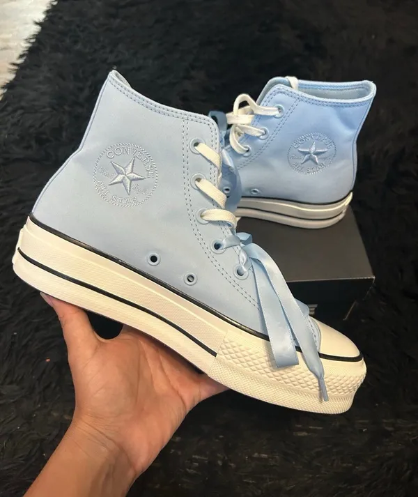 CONVERSE Ctas Lift Hi top blue lace up shoes sneakers women’s 9 new - Image 2