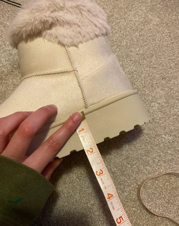 Nasty Gal Faux Fur Platform Mini Ankle Boots - Sand - Image 6