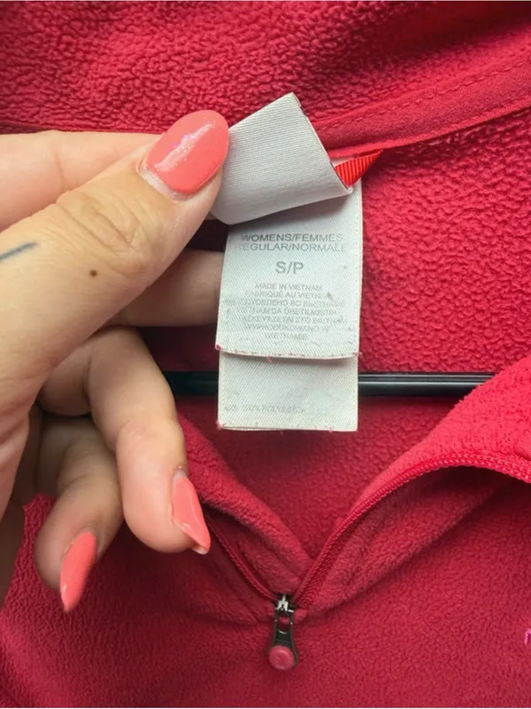 The North‎ Face Women’s Pink Quarter Zip Fleece Pullover Size Small - Image 4