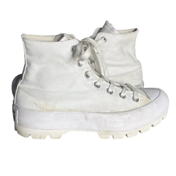 CONVERSE Chuck Taylor High Tops Sneakers Lugged Sole White Womens Size 7 - Image 2