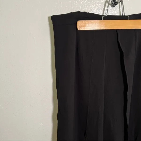 Favlux Women's Size Large Wide‎ Leg Palazzo Pant Open Wrap Front Black Pull On - Image 4