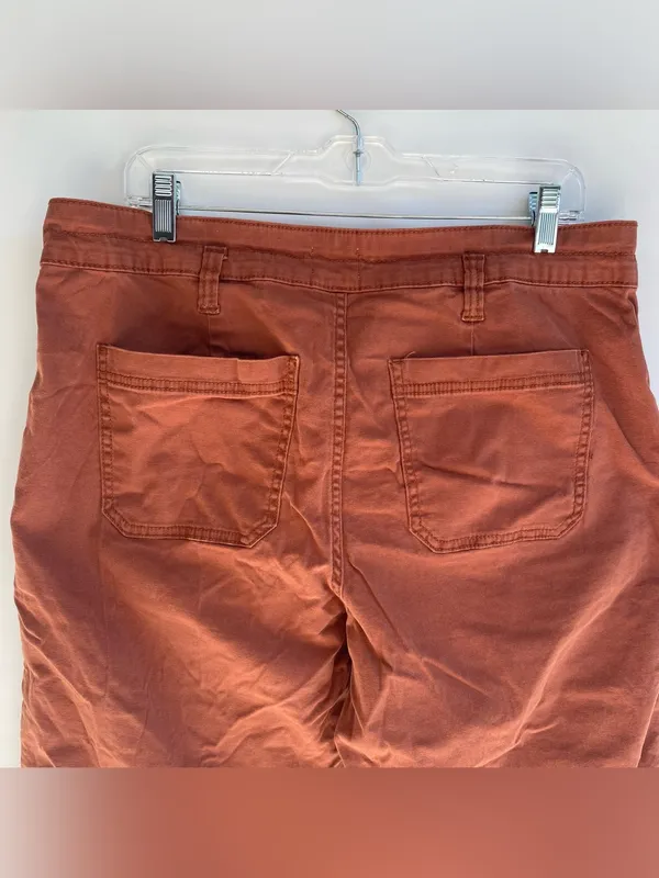 Time & Tru burnt orange cargo pocket crop pant ankle length casual summer 14 - Image 6