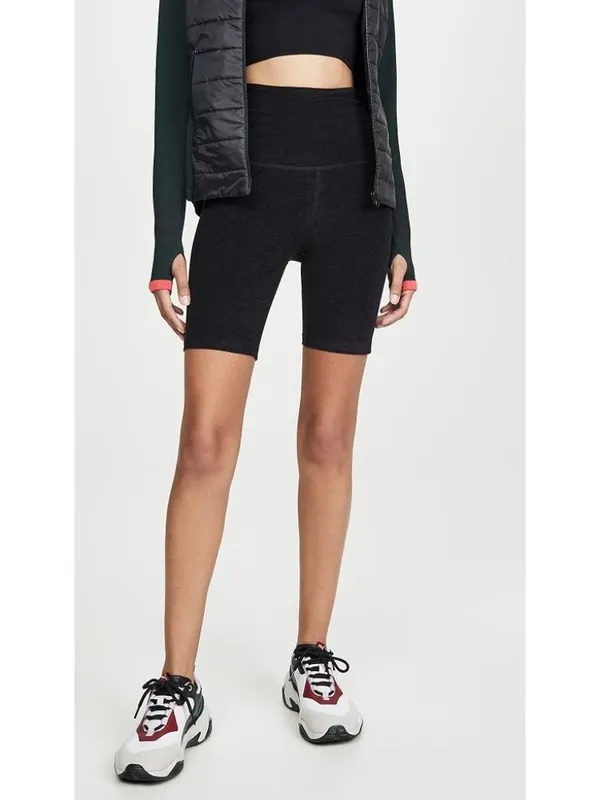 Alo Yoga High Waist Biker Shorts in Black Medium New Womens Leggings - Image 10