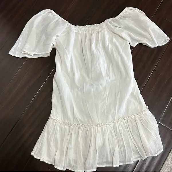 Billabong Ivory Ruffle Coastal Cowgirl Mini Dress Small - Image 3