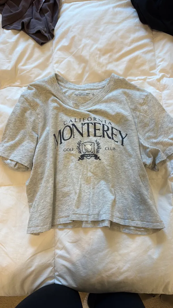 Abercrombie & Fitch 100% Cotton Cropped Tee - Image 5