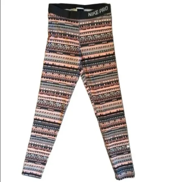 Nike Pro Women Leggings Peach, Black, Gray, White Size M - Image 2