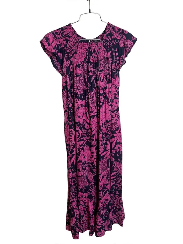 Anthropologie Arielle Maxi Dress Pink and Navy XS - Image 3
