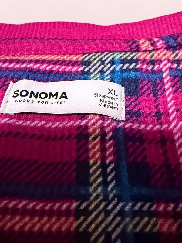 Sonoma Pink Plaid Two-Piece Pajama Set - Image 2
