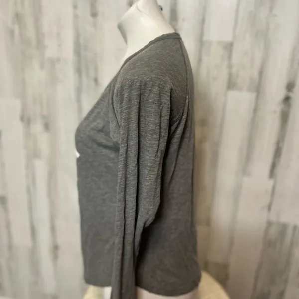 Jenni Intimates Heather Grey Let's Get Cozy Long Sleeve Henley Top Womens Size M - Image 2