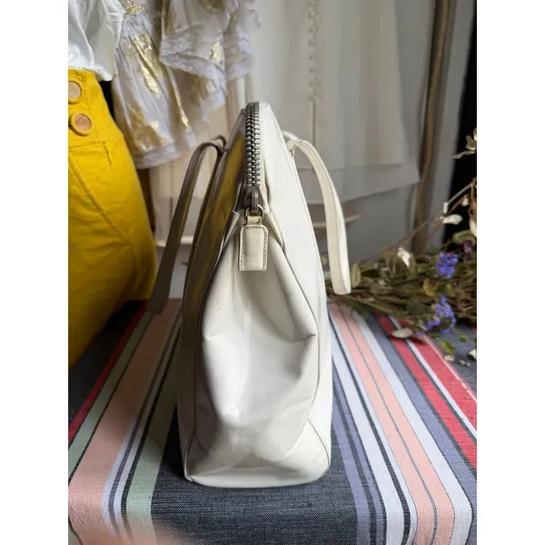 Prada White Nappa Leather Tote Bag | Made in Italy | Zip Top | Minimalist Luxury - Image 13
